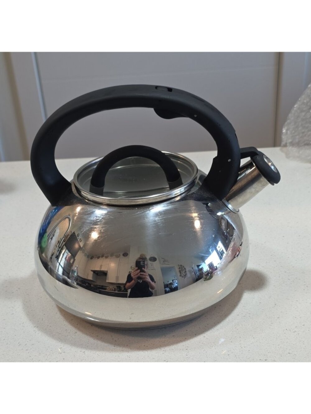 Brandani Whistling Stove Top Kettle 3.0L Stainless Steel Silver/Black